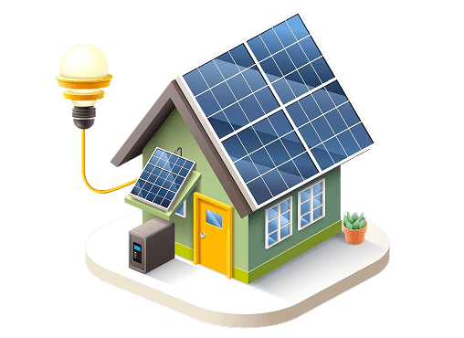 Solar house illustration