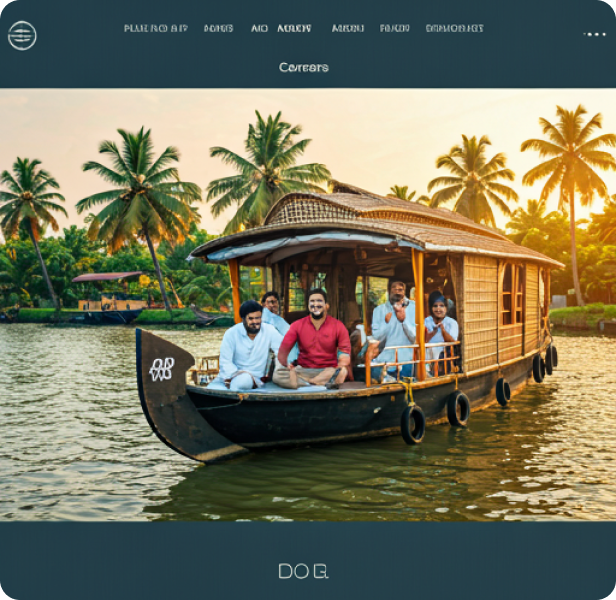 Flarize team on a Kerala houseboat during a field visit